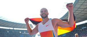 Speerwerfer Julian Weber war im Olympiastadion nicht zu schlagen.  