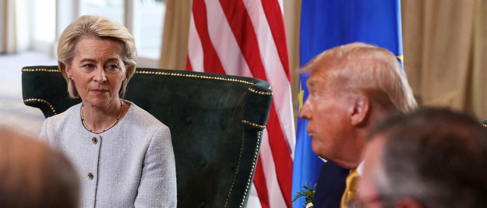 .EU-Kommissionspräsidentin Ursula von der Leyen (links) mit US-Präsident Donald Trump.