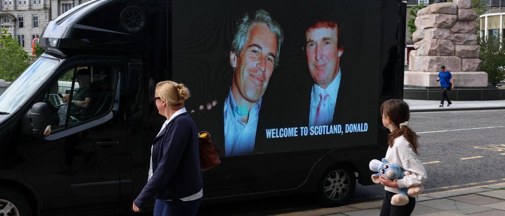US-Präsident Donald Trump verfolgt die Epstein-Affäre bis nach Schottland.