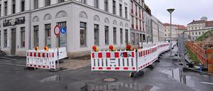 Wegen Leitungsarbeiten ist die Erika-Wolf-Straße in Potsdam gesperrt.