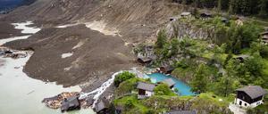Ein Bergsturz zerstörte Ende Mai große Teile des Dorfes Blatten im Schweizer Kanton Wallis. (Archivbild)