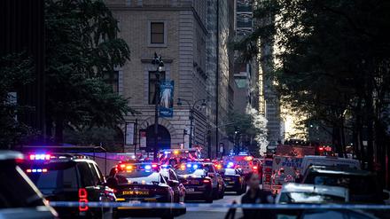 Großeinsatz der Polizei in New York nach einem Schussvorfall. 