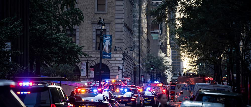 Großeinsatz der Polizei in New York nach einem Schussvorfall. 