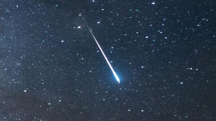 Eine Sternschnuppe über New Mexico (hier der Lyriden-Meteoritenschauer).