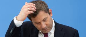 Lars Klingbeil, Vizekanzler und Finanzminister, am Mittwoch in der Bundespressekonferenz.