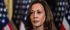 Die damalige US-Vizepräsidentin Kamala Harris hält eine Rede (Archivbild).