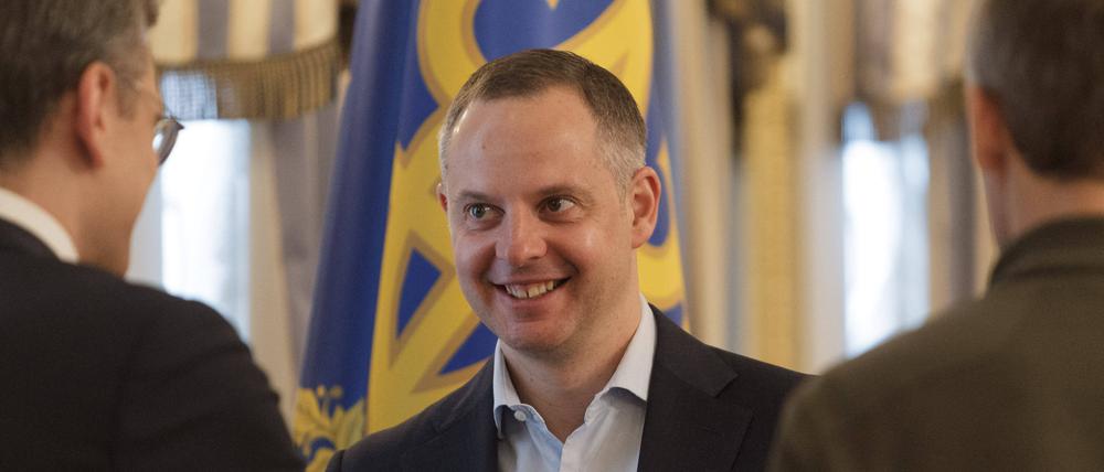 Der damalige Vizechef des Präsidialamts Rostyslaw Schurma nimmt an einem Treffen zwischen dem ukrainischen Präsidenten Wolodymyr Selenskyj und dem US-Außenminister Antony J. Blinken in Kiew teil (Archivbild).