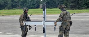 Die Kampfdrohne Virtus des Herstellers Stark kann horizontal starten und landen. In Zukunft erhält sie einen neuen Sprengkopf von TDW.