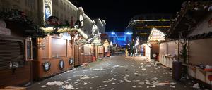 Blick auf den Magdeburger Weihnachtsmarkt nach dem Anschlag.