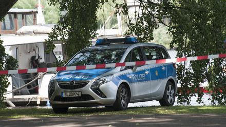 Ein Polizeiwagen steht in Berlin im Treptower Park. (Symbolbild)