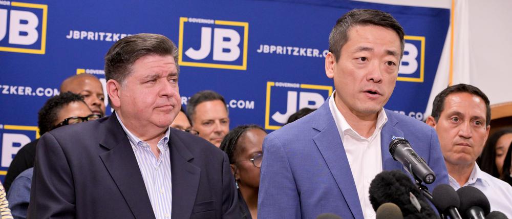 Gene Wu, Vorsitzender des Demokratischen Ausschusses im texanischen Repräsentantenhaus, und andere Mitglieder des texanischen Repräsentantenhauses.