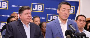 Gene Wu, Vorsitzender des Demokratischen Ausschusses im texanischen Repräsentantenhaus, und andere Mitglieder des texanischen Repräsentantenhauses.