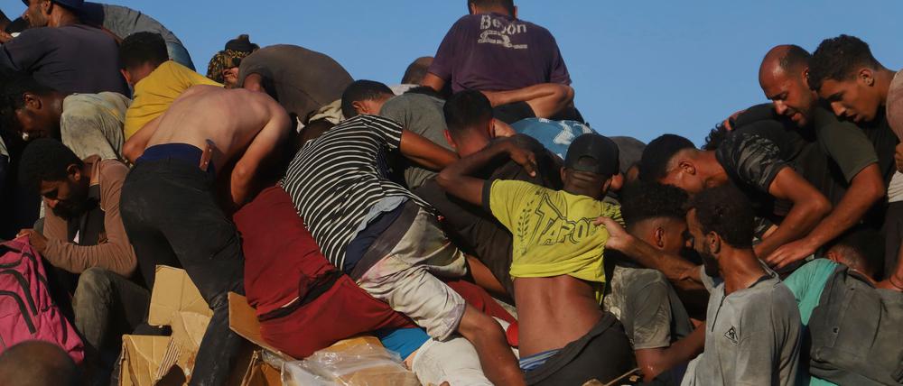 Nach UN-Angaben wird ein Großteil der Hilfsgüter in Gaza geplündert.