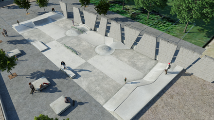 So soll die Skateanlage im Volkspark Potsdam nach der Umgestaltung aussehen.