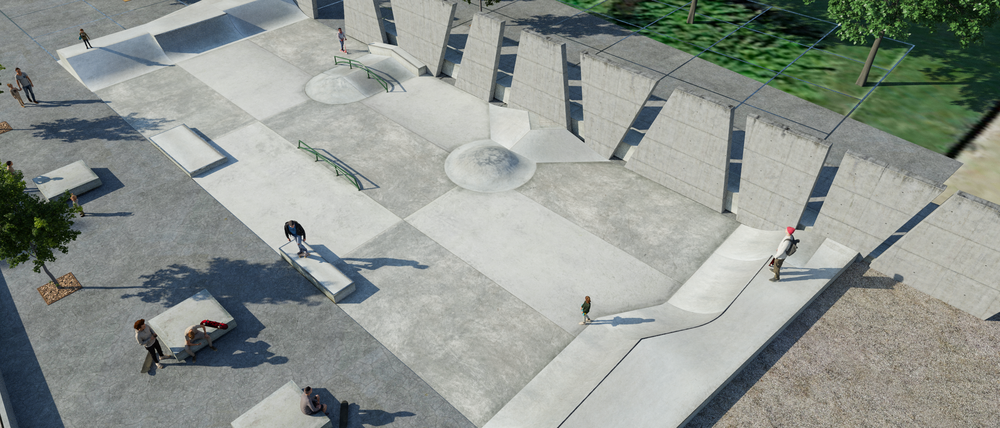 So soll die Skateanlage im Volkspark Potsdam nach der Umgestaltung aussehen.
