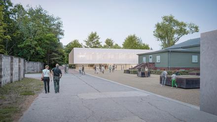 Visualisierung des neuen Besucherinformationszentrums für die KZ-Gedenkstätte Sachsenhausen vom Berliner Architekturbüro Lankes und Koengter.