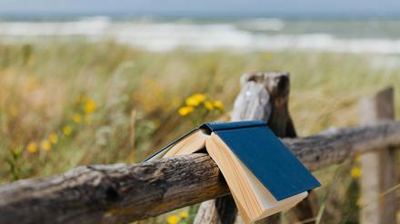 Buch auf Geländer