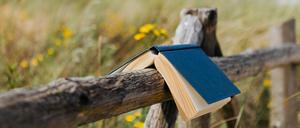 Buch auf Geländer