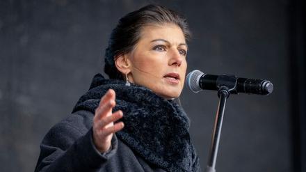 Sahra Wagenknecht sprach schon 2023 bei einer Friedensdemonstration am Brandenburger Tor. (Archivbild)
