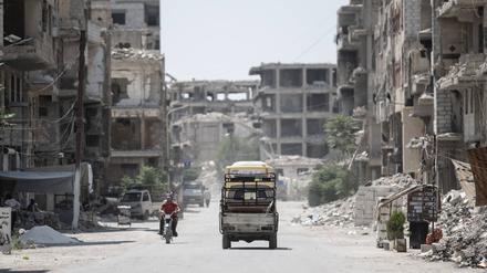 Blick auf das Flüchtlingscamp Yarmouk in Damaskus in Syrien.