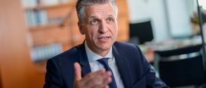 Thorsten Frei (CDU), Chef des Bundeskanzleramts und Bundesminister für besondere Aufgaben, aufgenommen bei einem Interview.