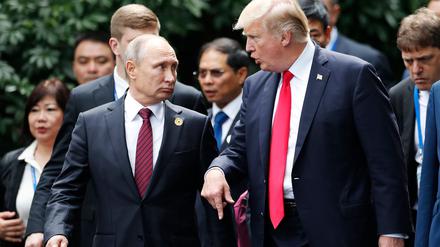  US-Präsident Donald Trump (rechts) und sein russischer Amtskollege Wladimir Putin.