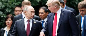  US-Präsident Donald Trump (rechts) und sein russischer Amtskollege Wladimir Putin.