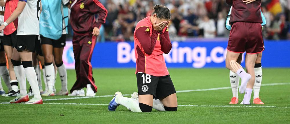 Giovanna Hoffmann nach dem Sieg des DFB-Teams über Frankreich bei der Frauen-EM 2025.