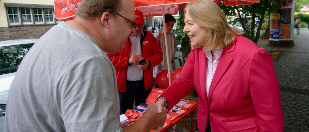 Parteichefin Bas ist in diesen Tagen überall in NRW unterwegs.
