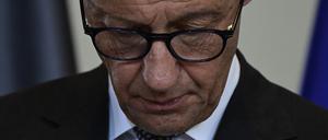 Bundeskanzler Friedrich Merz spricht vor einer Pressekonferenz des jordanischen Königs im Kanzleramt in Berlin (Symbolbild).