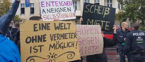  Protest gegen Vermieter in Berlin. 