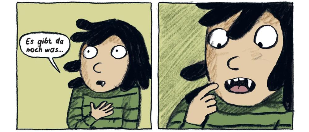 Eine Szene aus dem Comic „Der Zahn“ von Ayse Klinge.