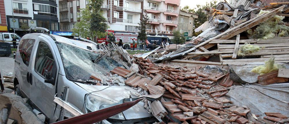 Zerstörtes Viertel der Stadt Sindirgi in der westtürkischen Provinz Balikesir.