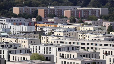 Nicht gerade Sanssouci: Blick über Neubauten im Bornstedter Feld in Potsdam