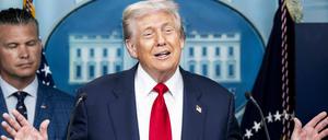 US-Präsident Donald Trump bei einer Pressekonferenz zum Thema Kriminalität im District of Columbia .