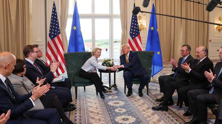 EU-Kommissionspräsidentin Ursula von der Leyen traf Donald Trump Ende Juli in Schottland.