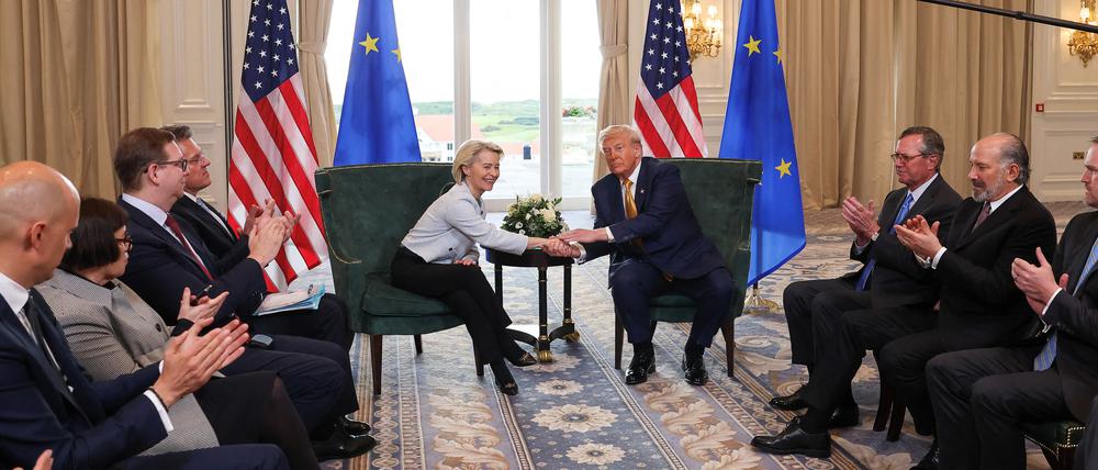 EU-Kommissionspräsidentin Ursula von der Leyen traf Donald Trump Ende Juli in Schottland.