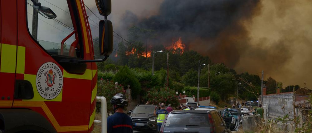 In Spanien gebe es derzeit insgesamt 14 größere aktive Feuer, sagte die Ministerin für Ökologischen Wandel, Sara Aagesen.