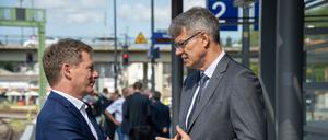 Vor dem Abschied: Ein paar Wochen werden Verkehrsminister Patrick Schnieder und Bahnchef Richard Lutz noch zusammenarbeiten. 