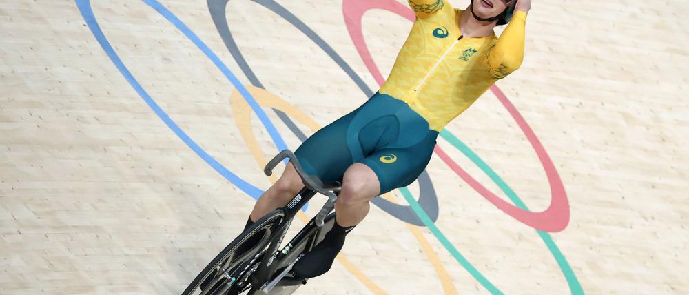 Matthew Richardson, hier noch im Outfit Australiens, durchbricht als erster Radsprinter eine Schallmauer.