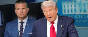 US-Präsident Donald Trump gibt in Washington ein Statement ab.
