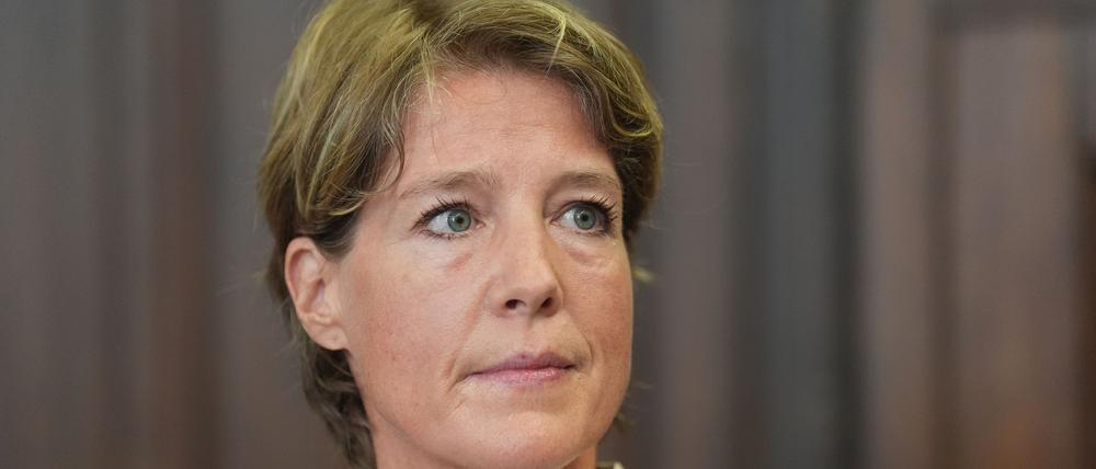 Christina Block im Gerichtssaal. 
