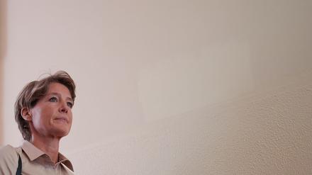 Christina Block auf dem Weg zum Sitzungssaal im Strafjustizgebäude.