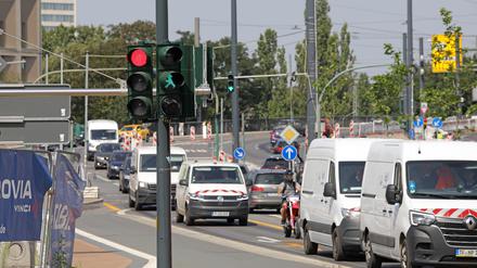 Am Leipziger Dreieck in Potsdam werden am 20. und 21. August die Ampeln abgeschaltet.