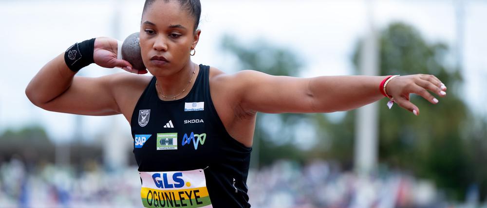 Kugelstoß-Olympiasiegerin Yemisi Ogunleye belegte beim Meeting in Polen den zweiten Platz.