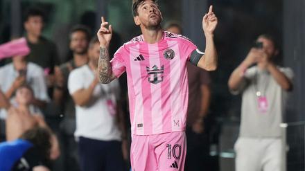 Superstar Lionel Messi jubelt über seinen Treffer gegen LA Galaxy. 