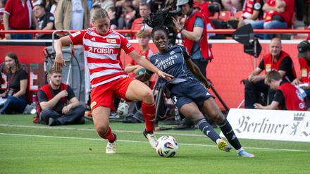 Kämpfte um jeden Ball: Unions Samantha Steuerwald (l.)