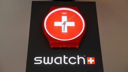 Das Logo des Uhrenherstellers Swatch.