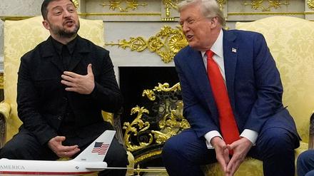Selenskyj und Trump sprachen gemeinsam vor Journalisten. 