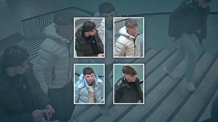 Im Zusammenhang mit einer gefährlichen Körperverletzung in Mitte bittet die Polizei Berlin mit der Veröffentlichung dieser Fotos um Mithilfe bei der Suche nach vier bislang Unbekannten.